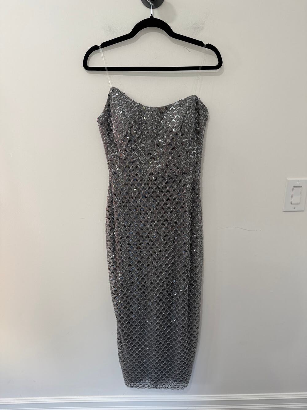 Hot Contact Sequin Midi Dress Gray Size 36(S)
